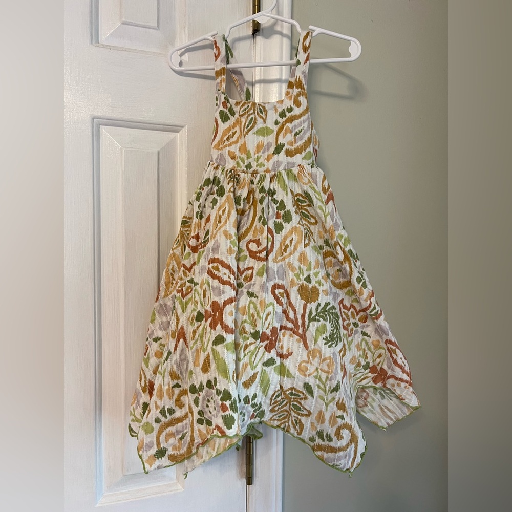 Haute Hippie Kids Dress with Green and Brown Floral Design